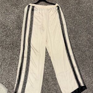 Victoria's Secret Cream Pants with Black Lace Accents